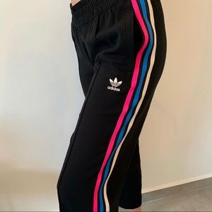 Striped adidas track pants